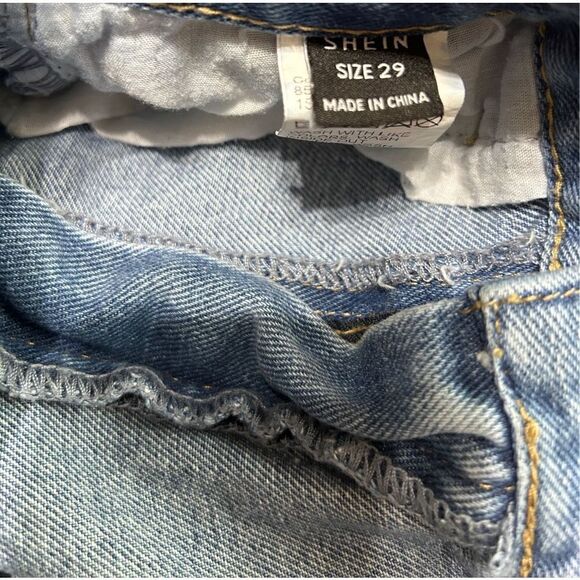 Womens Denim Cutoff Distressed Shorts High Rise Size 29 - Picture 4 of 8